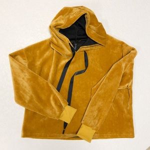Velvet crop top hoodie